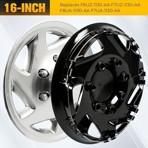 16-Inch Hubcaps Compatible with Ford E150/E250/E350 Econoline Van (1998-2023) – Replaces Part Numbers F8UZ-1130-AA, F7UZ-1130-AA, F8UA-1130-AA, F7UA-1130-AA in Kuwait