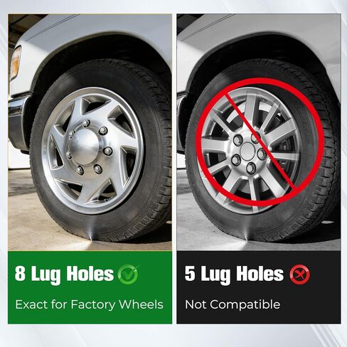 16-Inch Hubcaps Compatible with Ford E150/E250/E350 Econoline Van (1998-2023) – Replaces Part Numbers F8UZ-1130-AA, F7UZ-1130-AA, F8UA-1130-AA, F7UA-1130-AA in Kuwait
