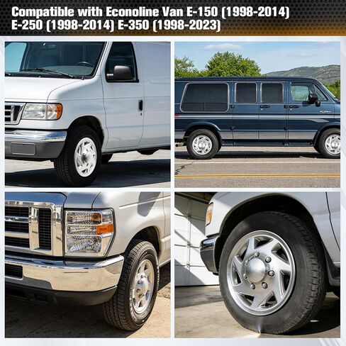 16-Inch Hubcaps Compatible with Ford E150/E250/E350 Econoline Van (1998-2023) – Replaces Part Numbers F8UZ-1130-AA, F7UZ-1130-AA, F8UA-1130-AA, F7UA-1130-AA in Kuwait