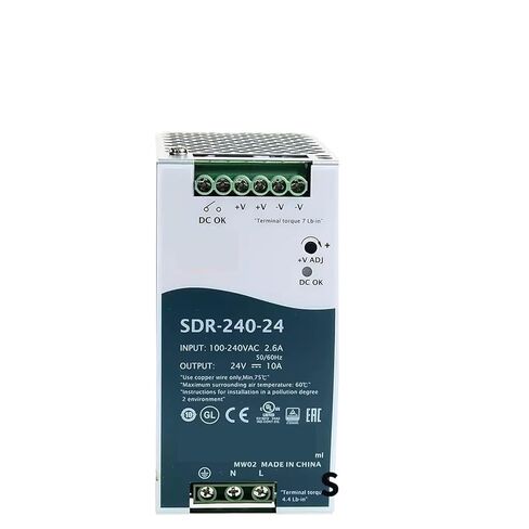 1 قطعة SDR-240 SDR-240-24 SDR-240-48 24 فولت السكك الحديدية 24/48 فولت تيار مستمر تحويل التيار الكهربائي 240 واط نشط PFC الصناعية تيار مستمر (SDR-240-48 48 فولت) in Saudi Arabia