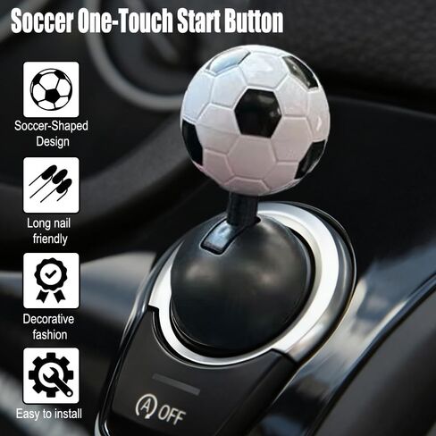Car Push Engine Start Button Cover, Start Button Ball-Bar Rocker Cover, Universal Car Interior Joystick Decor Accessories - Black in Saudi Arabia