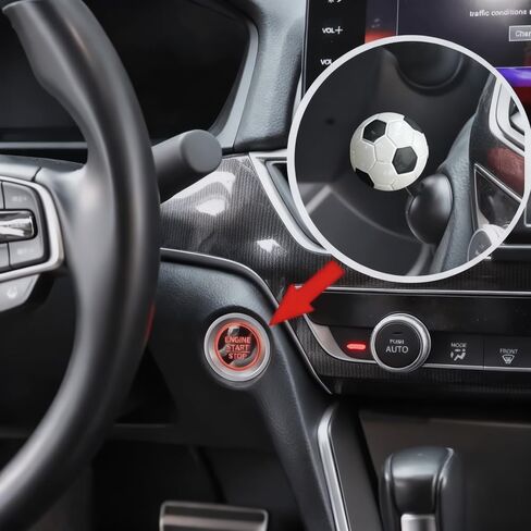 Car Push Engine Start Button Cover, Start Button Ball-Bar Rocker Cover, Universal Car Interior Joystick Decor Accessories - Black in Saudi Arabia