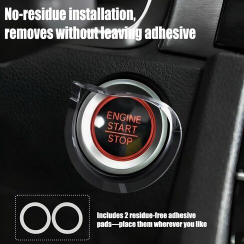 Car Push Engine Start Button Cover, Start Button Ball-Bar Rocker Cover, Universal Car Interior Joystick Decor Accessories - Black in Saudi Arabia