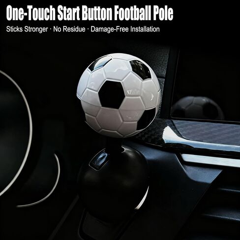 Car Push Engine Start Button Cover, Start Button Ball-Bar Rocker Cover, Universal Car Interior Joystick Decor Accessories - Black in Saudi Arabia