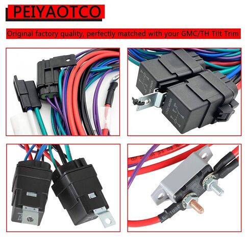 7014G Wiring Cable Harness Kit Replacement Compatible with Marine CMC/TH Tilt Trim Unit PT-130 PT-35 PL-65 Jack Plate Power Trim Relay System Boat Motor Accessories in Saudi Arabia