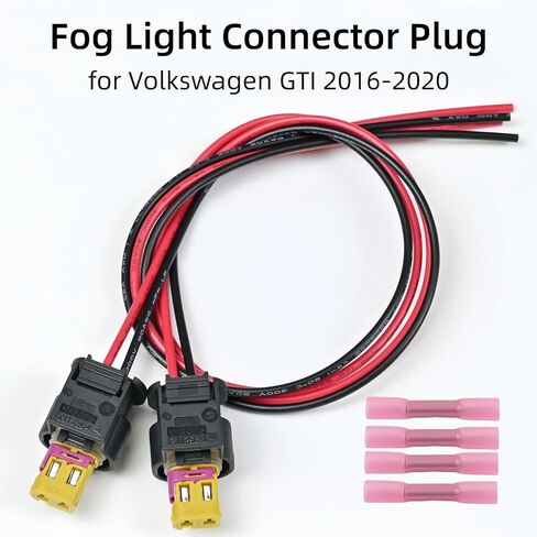 2PCS Fog Light Connector Plug fit for VW Volkswagen GTI 2016-2020, Pigtail Wiring Harness 07P973702 in Saudi Arabia