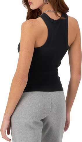 Champion Women's Tank Top, Ribbed High Neck Tank Top, Fitted Sleeveless Top for Women in Saudi Arabia