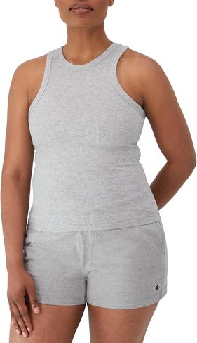 Champion Women's Tank Top, Ribbed High Neck Tank Top, Fitted Sleeveless Top for Women in Saudi Arabia