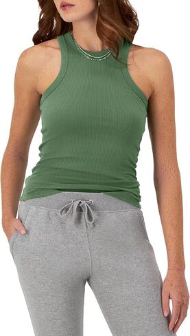 Champion Women's Tank Top, Ribbed High Neck Tank Top, Fitted Sleeveless Top for Women in Saudi Arabia