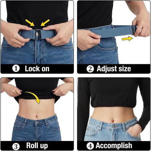 10 Pack No Show Crop Tuck Band, Adjustable Crop Top Tuck Waist Band Invisible Elastic Stretch Belts for Women Shirts Jeans Shirts in Saudi Arabia