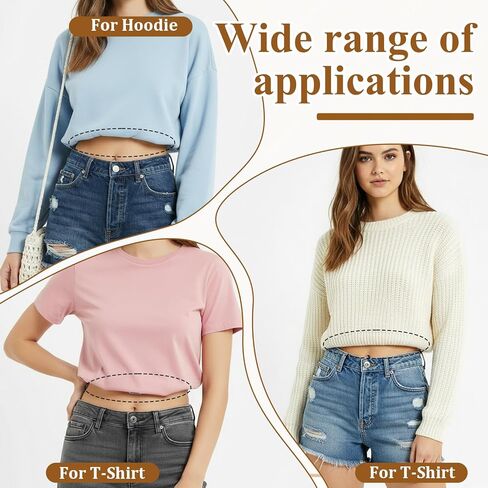 10 Pack No Show Crop Tuck Band, Adjustable Crop Top Tuck Waist Band Invisible Elastic Stretch Belts for Women Shirts Jeans Shirts in Saudi Arabia