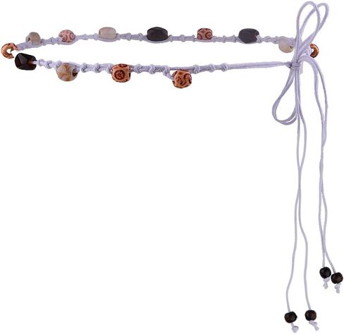 Boho Wooden Bead Waist Belt for Women Adjustable Bohemian Rope Belt forSummer Beach Accessories in Kuwait