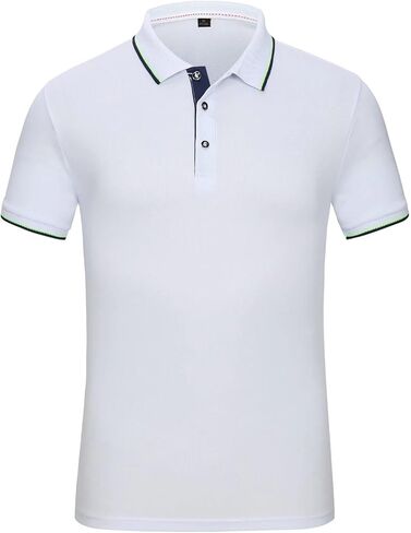 Men's Golf Polo Shirts for Men Short Dry Fit Mens Casual Shirts Short Sleeve for Outdoor Sports Athletic Polos POLO08 White in Saudi Arabia