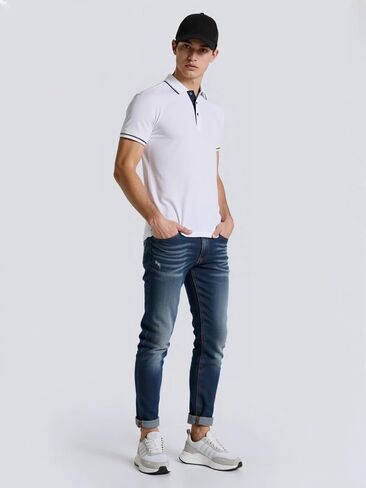 Men's Golf Polo Shirts for Men Short Dry Fit Mens Casual Shirts Short Sleeve for Outdoor Sports Athletic Polos POLO08 White in Saudi Arabia