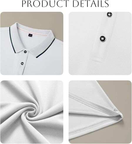 Men's Golf Polo Shirts for Men Short Dry Fit Mens Casual Shirts Short Sleeve for Outdoor Sports Athletic Polos POLO08 White in Saudi Arabia