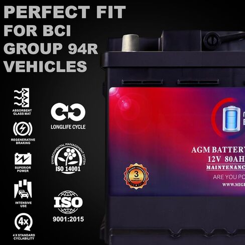 Mighty Max Battery MM-H7 Group 94R 12V 80AH 140RC 850 CCA Replacement Battery Compatible with Chevrolet Silverado 2500HD 3/4 Ton - Pickup 18-23 in Saudi Arabia