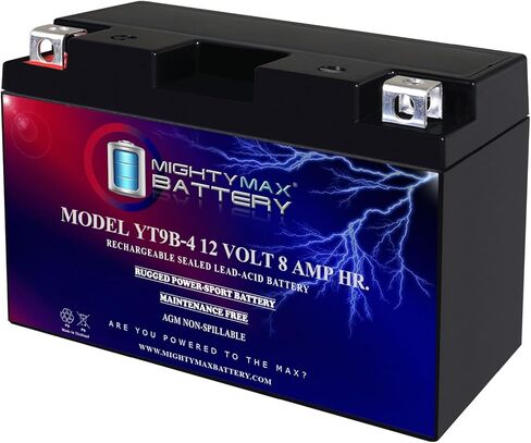Mighty Max Battery YT9B-4 12V, 8Ah, AGM, Replacement Battery Compatible with GT9B-4, GT9B-BS in Saudi Arabia