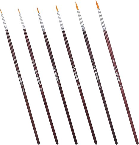 6 Pcs Rigger Brush Watercolor, Liner Brushes for Painting Extra Long Script Liner Brush Highly Flexible Fine Tip Paint Brushes for Acrylic Watercolor Oil Gouache in Saudi Arabia
