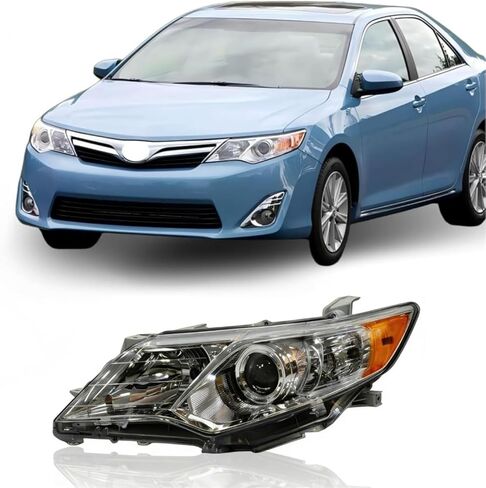 مصباح هالوجين مع خلفية بيضاء مناسب لـ 2012-14 لسيارة Toyota Camry LE/SE/XLE للمصابيح الأمامية (السائق الأيسر) LH 81150-06470 CM12A06L in Kuwait