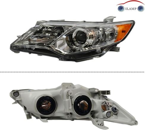 مصباح هالوجين مع خلفية بيضاء مناسب لـ 2012-14 لسيارة Toyota Camry LE/SE/XLE للمصابيح الأمامية (السائق الأيسر) LH 81150-06470 CM12A06L in Kuwait