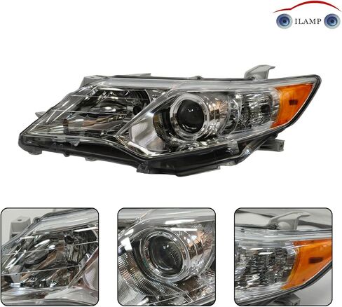 مصباح هالوجين مع خلفية بيضاء مناسب لـ 2012-14 لسيارة Toyota Camry LE/SE/XLE للمصابيح الأمامية (السائق الأيسر) LH 81150-06470 CM12A06L in Kuwait