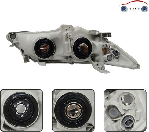 مصباح هالوجين مع خلفية بيضاء مناسب لـ 2012-14 لسيارة Toyota Camry LE/SE/XLE للمصابيح الأمامية (السائق الأيسر) LH 81150-06470 CM12A06L in Kuwait