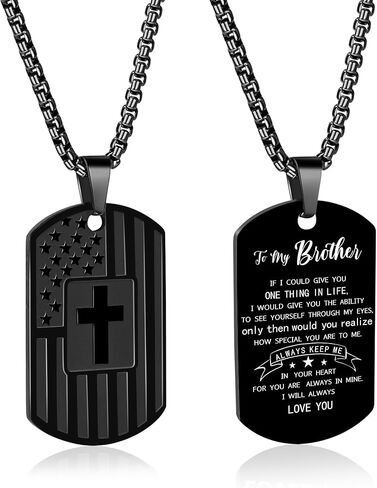 علامة الكلب الصليب قلادة للرجال، العلم الأمريكي الصليب قلادة قلادة هدايا لأول بالتواصل المعمودية تأكيد عيد ميلاد ديني in Kuwait