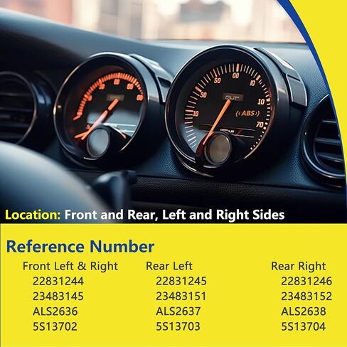 ABS Wheel Speed Sensor Fit for Chevrolet Models: 2013-2015 Malibu 2.0L 2.4L 2.5L, 2014-2020 Chevrolet Impala 2.4L 2.5L 3.6L, Front & Rear, Driver & Passenger Side in Kuwait