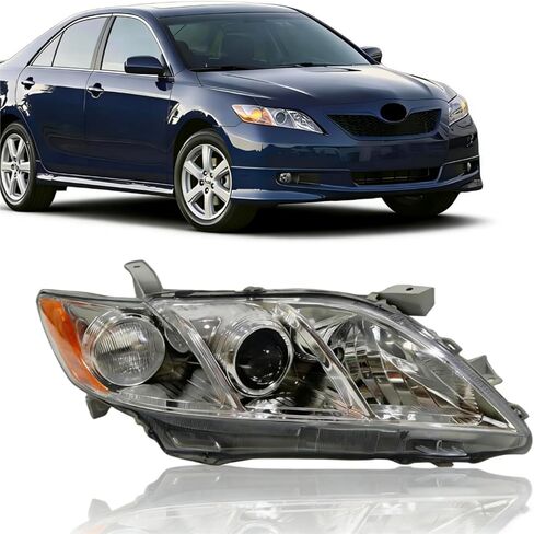 مصباح هالوجين مع خلفية بيضاء مناسب لـ 2012-14 لسيارة Toyota Camry LE/SE/XLE للمصابيح الأمامية (السائق الأيسر) LH 81150-06470 CM12A06L in Kuwait