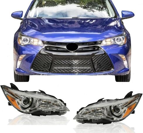 مصباح هالوجين مع خلفية بيضاء مناسب لـ 2012-14 لسيارة Toyota Camry LE/SE/XLE للمصابيح الأمامية (السائق الأيسر) LH 81150-06470 CM12A06L in Kuwait