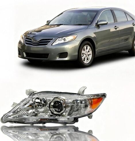مصباح هالوجين مع خلفية بيضاء مناسب لـ 2012-14 لسيارة Toyota Camry LE/SE/XLE للمصابيح الأمامية (السائق الأيسر) LH 81150-06470 CM12A06L in Kuwait