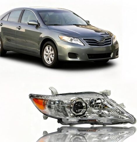 مصباح هالوجين مع خلفية بيضاء مناسب لـ 2012-14 لسيارة Toyota Camry LE/SE/XLE للمصابيح الأمامية (السائق الأيسر) LH 81150-06470 CM12A06L in Kuwait
