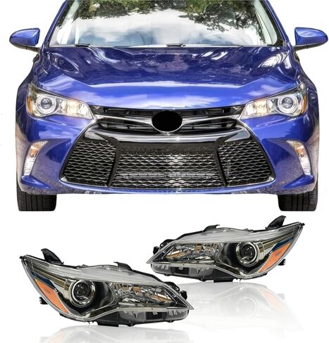 مصباح هالوجين مع خلفية بيضاء مناسب لـ 2012-14 لسيارة Toyota Camry LE/SE/XLE للمصابيح الأمامية (السائق الأيسر) LH 81150-06470 CM12A06L in Kuwait