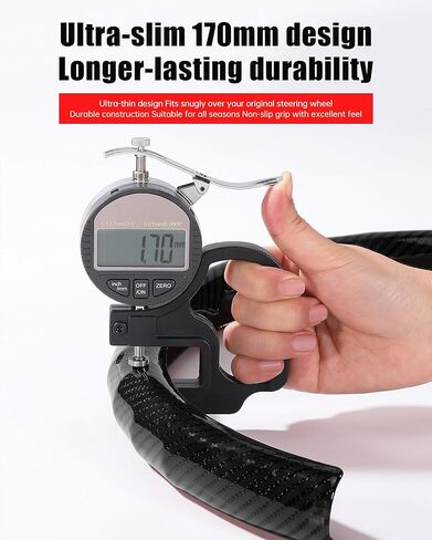 Car Steering Wheel Cover for Mazda 3, 5, 6, CX-3, CX-5, CX-30, CX-50, CX-9, CX-90, MX-5 Carbon Fiber Pattern Protective Cover - Black Compatible with 15-inch Wheels Decorative Modification Accessories in Kuwait