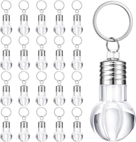 Cunno 20 Pcs 2026 Light Bulb Shaped Keychain VBS Decorations Mini Clear Plastic Bulb Keychain for VBS Project Backdrop Backdrop Accents, Display Boards, Hanging Decoration in Saudi Arabia