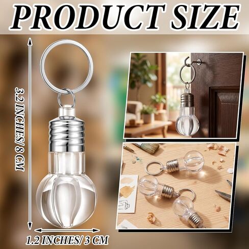 Cunno 20 Pcs 2026 Light Bulb Shaped Keychain VBS Decorations Mini Clear Plastic Bulb Keychain for VBS Project Backdrop Backdrop Accents, Display Boards, Hanging Decoration in Saudi Arabia