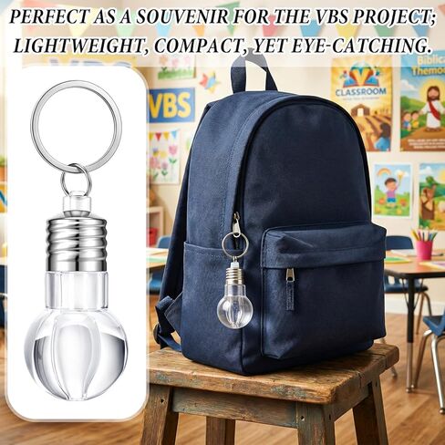 Cunno 20 Pcs 2026 Light Bulb Shaped Keychain VBS Decorations Mini Clear Plastic Bulb Keychain for VBS Project Backdrop Backdrop Accents, Display Boards, Hanging Decoration in Saudi Arabia