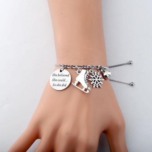 PLITI Ice Skating Gift Skate Lover Gift Figure Skating Gift She Believed She Could So She Did Skate Bracelet For Women in Saudi Arabia