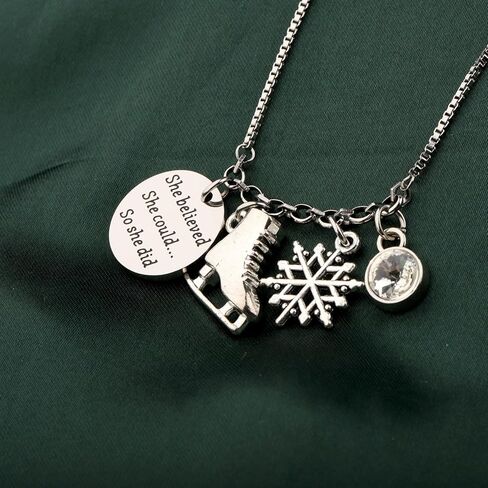PLITI Ice Skating Gift Skate Lover Gift Figure Skating Gift She Believed She Could So She Did Skate Bracelet For Women in Saudi Arabia