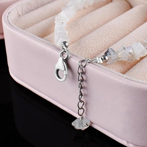 Natural Raw Rainbow Moonstone Bracelets for Women, June Birthstone, Rough Gemstone Chakra Healing Crystals Jewelry, 925 Sterling Silver Chain 8 inch, Birthday Gifts For Her in Saudi Arabia