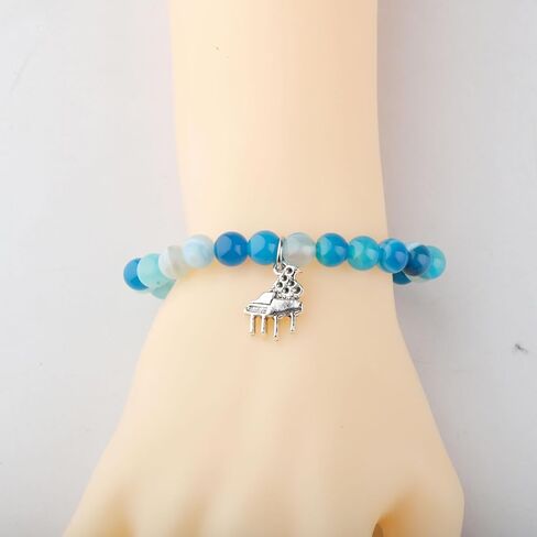 WSNANG Piano Lover Gift Pianist Charm Bracelet Piano Recital Gift Music Lover Jewelry Piano Teacher Thank You Gift for Her in Saudi Arabia