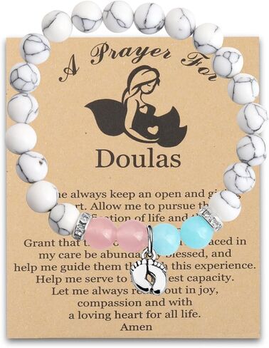 WSNANG Doula Bracelet - Footprints Charm Doula Nurse Prayer Gift OBGYN Doctor Labor Nurse Midwife Jewelry in Saudi Arabia