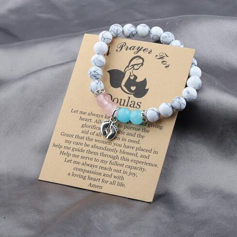 WSNANG Doula Bracelet - Footprints Charm Doula Nurse Prayer Gift OBGYN Doctor Labor Nurse Midwife Jewelry in Saudi Arabia