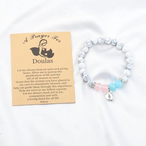 WSNANG Doula Bracelet - Footprints Charm Doula Nurse Prayer Gift OBGYN Doctor Labor Nurse Midwife Jewelry in Saudi Arabia