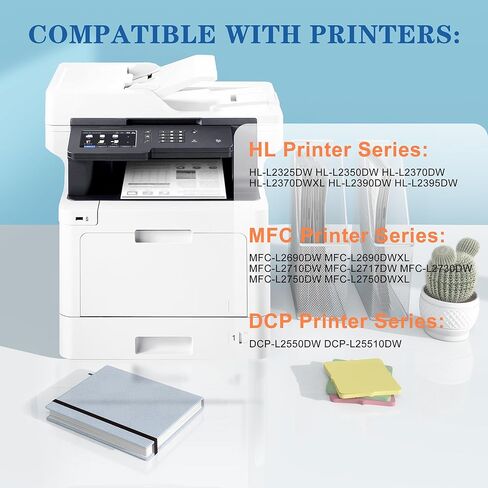 خراطيش حبر TN760 2 سوداء متوافقة مع Brother TN760 TN730 TN-760 TN-730 خراطيش حبر عالية الإنتاجية متوافقة مع Brother HL-L2350DW HL-L2390DW HL-L2395DW MFC-L2750DW MFC-L2690DW DCP-L2550DW in Kuwait