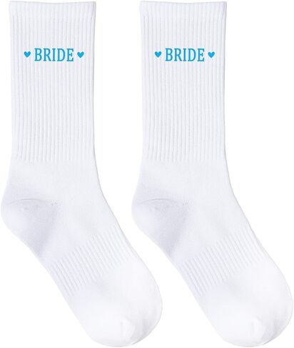 جوارب العروس، هدايا العروس الزرقاء لتكون جوارب قطنية ناعمة للعرائس احصل على هدية زفاف جاهزة للنساء أساسيات الزفاف، الخطوبة، حفلة العازبة، شيء أزرق، أبيض in Kuwait