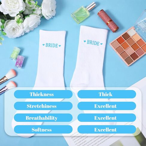 جوارب العروس، هدايا العروس الزرقاء لتكون جوارب قطنية ناعمة للعرائس احصل على هدية زفاف جاهزة للنساء أساسيات الزفاف، الخطوبة، حفلة العازبة، شيء أزرق، أبيض in Kuwait