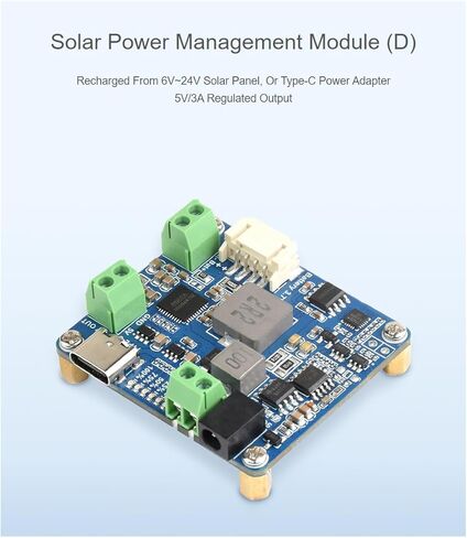 Waveshare Solar Power Management Module (D) for 6V~24V Solar Panel and Type-C Power Adapter,Suitable for Solar-Powered Control System for MCUs/Development Boards Raspberry Pi/Jetson Nano/Arduino in Saudi Arabia