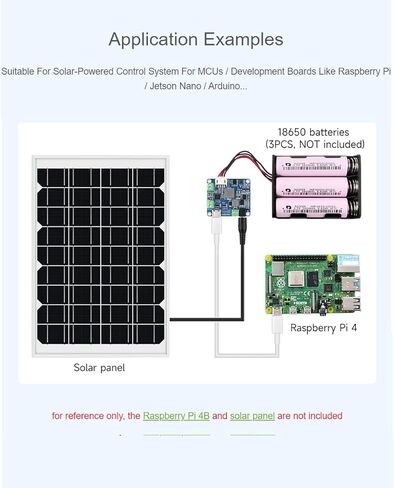 Waveshare Solar Power Management Module (D) for 6V~24V Solar Panel and Type-C Power Adapter,Suitable for Solar-Powered Control System for MCUs/Development Boards Raspberry Pi/Jetson Nano/Arduino in Saudi Arabia