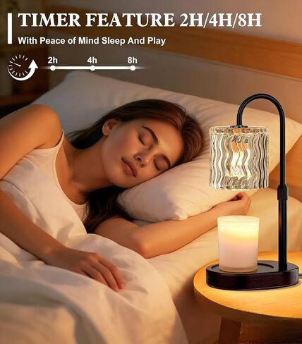 Candle Warmer Lamp Electric: Dimmable Timer Candles Warming Lamps - Height Adjustable Burner Jar - No Flame Scented Melts Wax - All Candle Jars Home Decor Table Light in Saudi Arabia